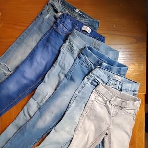 4 PAIRS OF GIRLS SKINNIES sizes 6 & 7/8